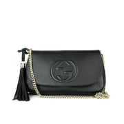 Gucci Soho Disco GG Black Tassel Chain Crossbody Bag