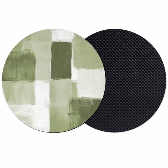 Sage Green Geometric Coasters Set of 2, Absorbent Coasters for Drinks, Watercolor Ombre Modern Abstract Art Coaster for Desk Coffee Table Protection, Home Decor House Warming Gifts 4"