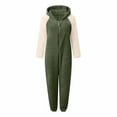 thumbnail image 4 of AUNVITO Women's Fleece Jumpsuit Pajamas Hooded Long Sleeve Front Zipper Cozy and Comfortable Homewear Style, 4 of 6