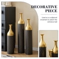 thumbnail image 4 of Metal Tall Floor Vase Set of 3, Large Gold Vase Decorative Tall Stand Vases for Dried Flower, Modern Home Decor for Living Room, Hallway, Wedding Centerpiece, 24.8"/30.3"/34.2", Gilded Rhombus Black, 4 of 10