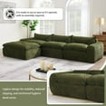 thumbnail image 4 of 116'' Fully Compressed Sofa with High Density Foam, No Assembly Required, Legless Design without Frame, Integrated Backrest and Seat Cushion, Free Combination, Particle Chenille, Green, 4 of 9