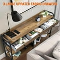 thumbnail image 5 of Ktaxon Console Table Sofa Table with Storage, USB Ports and Outlets, Farmhouse Entryway Table TV Stand with 3 Fabric Drawers & 3 Tiers Storage Shelves, Vintage Brown, 5 of 9
