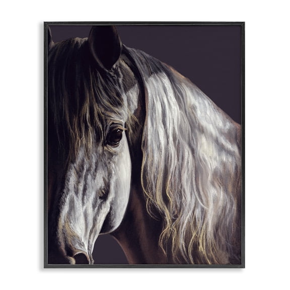 Stupell Industries Cottage Close Up Horse Face Portrait Black Framed Giclee Art, 11 x 14, by Kim McElroy
