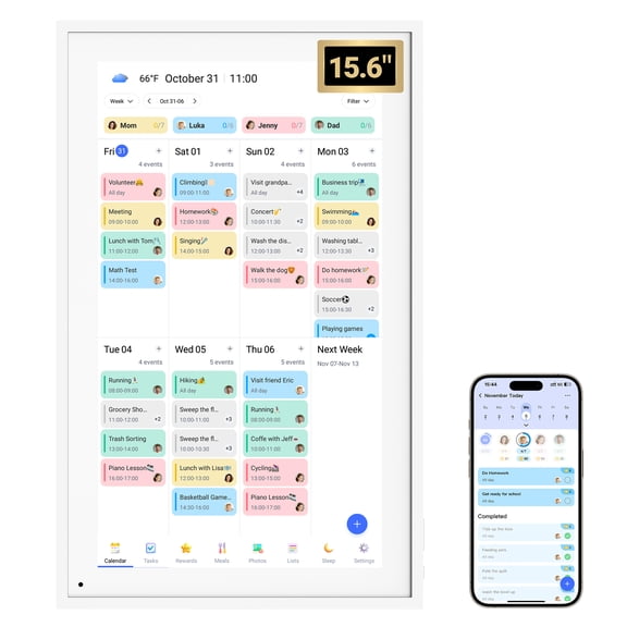 BSIMB 15.6" Digital Family Calendar & Chore Chart, No Subscription Fees