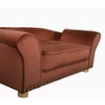thumbnail image 5 of Critter Sitters 34-in. Faux Velvet Pet Bed Sofa for Medium-Sized Dogs and Cats in Brown, 5 of 22