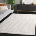 thumbnail image 2 of SAFAVIEH Rumi Jasmine Abstract Polyester Shag Area Rug, Ivory/Light Beige, 6'7" x 6'7" Square, 2 of 10