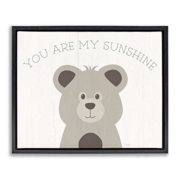 Stupell Industries Scandinavian My Sunshine Smiling Bear Black Floating Frame Canvas Art, 21 x 17, by Natalie Carpentieri