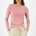 thumbnail image 2 of Hauts à Manches Longues pour Femmes 2026 Printemps à la Mode Y2k T-Shirt Court Col Rond Ajusté, 2 of 2