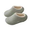 thumbnail image 4 of Miluxas Womens House Slippers Slip on Snow Winter Warm Fleece Lined Slippers Indoor Outdoor Waterproof Thick Soled Cotton Shoes Green 6.5(38), 4 of 6