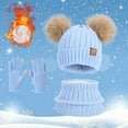 thumbnail image 2 of Bibifish 3 PCS Scarf Hat Glove Sets For Kid Winter Neck Warmer Hat And Gloves Soft Thermal Knitted Lined Boys Girls Scarf Hat Glove Sets, 2 of 3