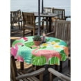 thumbnail image 2 of Outdoor Tablecloth with Umbrella Hole for Patio/Picnic/Party/Camping, Pink Flamingo Waterproof Table Cloth Round Cover Washable, Summer Botanical Tropical Floral (Dia 60"), 2 of 9