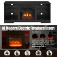 thumbnail image 4 of Fireplace TV Stand with LED Light for 60" TV, Wood TV Console Entertainment Center for Living Room, with Charging Outlet, Glass Shelves, Virtual Flame Fireplace, Media Console, Black, 4 of 8