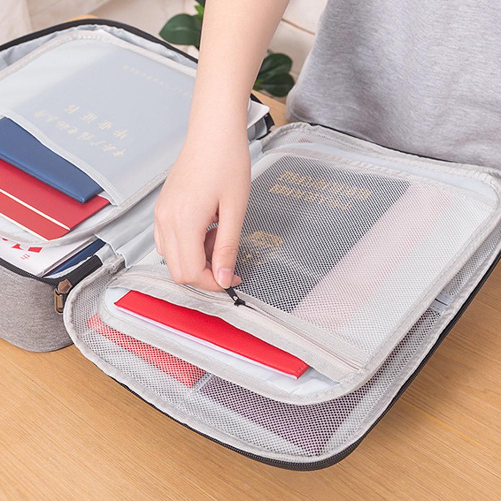 File Storage Bag Small Fireproof Document Bag 3-Layer Soft Organizer Bag  With Combination Code Lock Cash,Card,Passport, Check,Bill Home,Office,Travel  Carry Bag