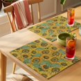 thumbnail image 4 of Summer Sunflowers Placemats Set of 2, Country Vintage Yellow Flower Green Leaf Non-Slip Place Mats Washable Table Mats for Kitchen Dining Table Decorations Indoor/Outdoor, 4 of 9