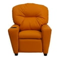 thumbnail image 2 of Contemporary Orange Vinyl Kids Recliner with Cup Holder, 2 of 5
