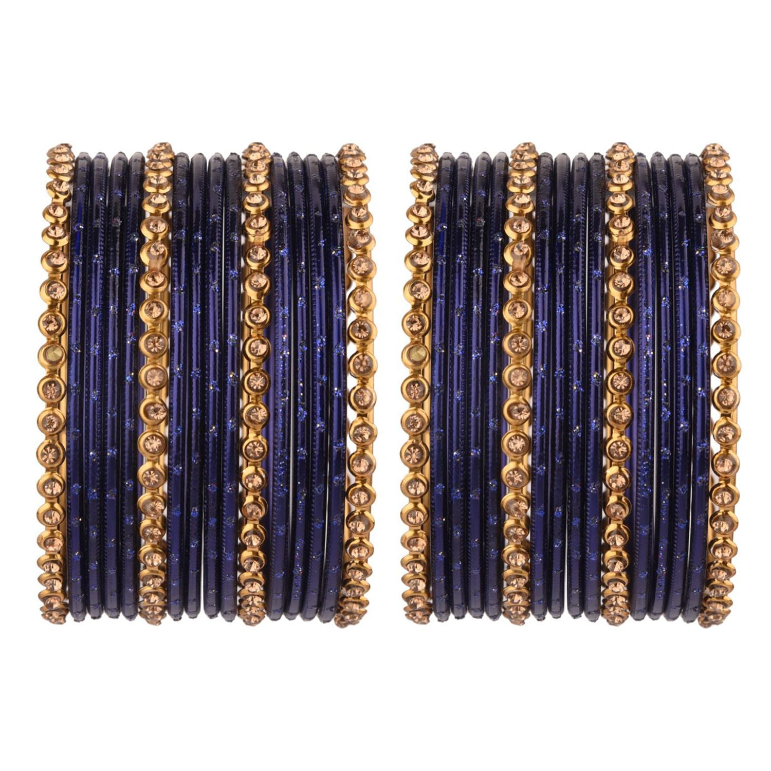 Efulgenz Indian Wedding Bridal Bangles for Women Metal Green