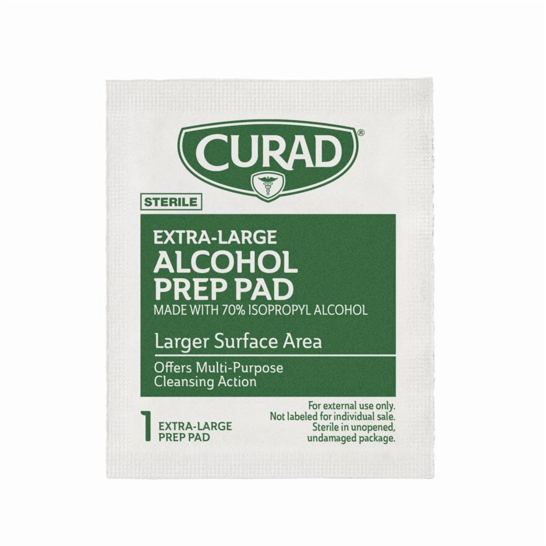 Curad XL 2-Ply Sterile Alcohol Prep Pads, 144 Count, 4"x 5.5"