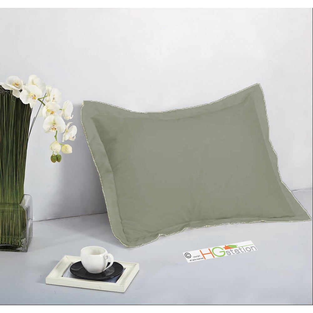 1 Pair 2 Pieces Standard Pillow Shams 20" x 26" + 1.5" Hem Sage Green