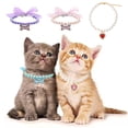 thumbnail image 4 of Small Dog Cat Pearl Collars Pearl Necklace Cute Pet Collars Necklace with Crystal Rhinestone for Dogs Cats Puppy Kitten Party Wedding Birthday (Pink), 4 of 6