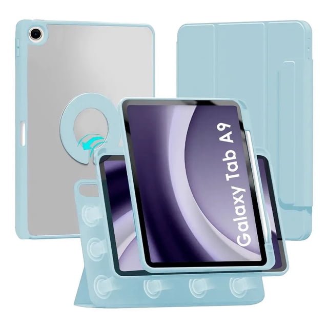 Mr. Gadgets Funda Para Samsung Galaxy Tab A9+ 11 Pulgadas Smart Cover 2 En 1 Folio Desmontable Color Azul Claro.