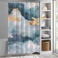 thumbnail image 3 of Grey Marble Fabric Shower Curtain Gold Cloud Washable Shower Curtains for Bathroom, Waterproof Bath Curtain with Hooks Home Decor 72x84in, 3 of 8