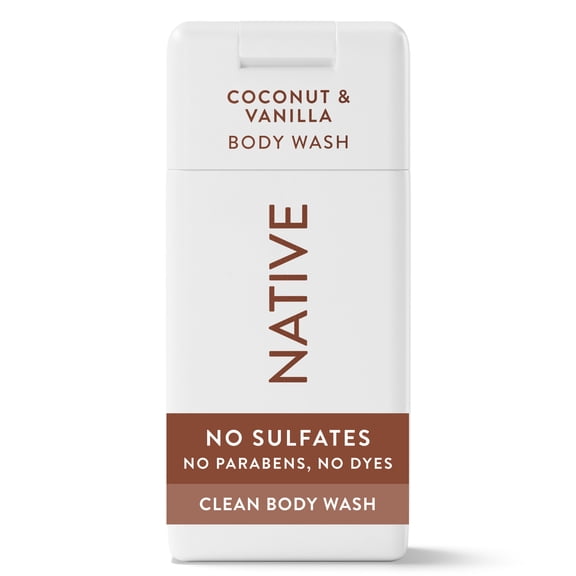 Native Body Wash, Sulfate Free, for Women and Men, Travel Size, Coconut & Vanilla, 3 fl oz