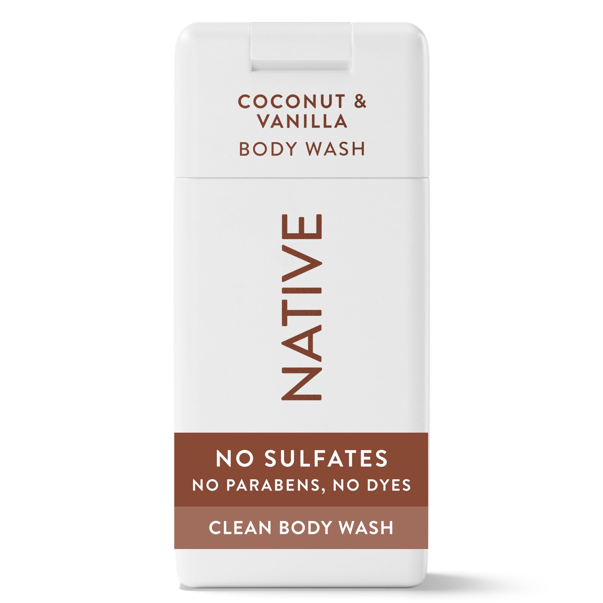 Native Body Wash, Sulfate Free, for Women and Men, Travel Size, Coconut & Vanilla, 3 fl oz