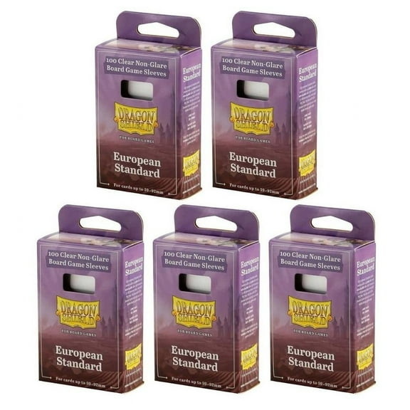 5 Packs Dragon Shield Board Game Sleeves 100 ct Standard European Size Card Sleeves Value Bundle!