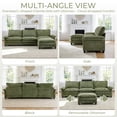 thumbnail image 3 of Ktaxon 120" W Sectional Sofa L Shaped Couch with Chaise Living Room Sleeper Set, 4 Seats with Chenille and Double Layer Cushions Olive Green, 3 of 16