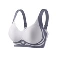 thumbnail image 5 of Sakmal Spaghetti Straps Womens Sports Bras Plus Size Wireless Activewear Blue Patchwork Fall Coverage Sports Bras for Women 4XL, 5 of 5