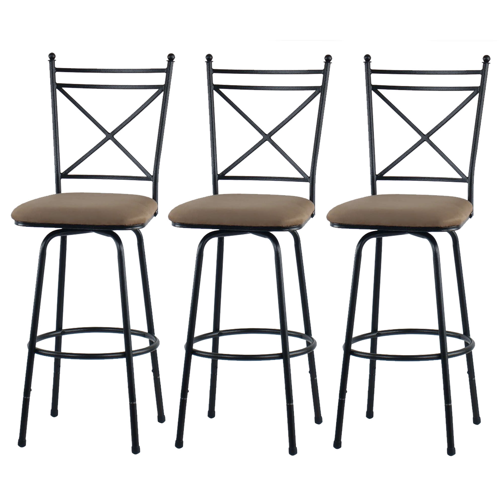 Mainstays Adjustable Metal Swivel Bar Stools, Antique Brass, Set of 3 by Generic