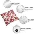 thumbnail image 4 of BANET Block Print Throw Pillow Covers  Red and Blue Vintage Boho Floral Outdoor Decorations Decorative Throw Pillows Cases Cushion Covers for Home Living Room Couch Decor 24x24in, 4 of 5