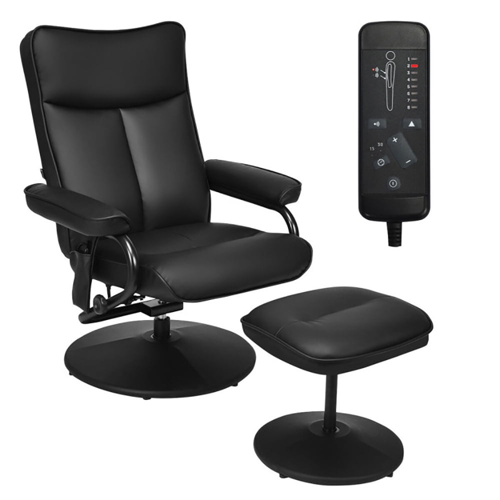 Finihen Massage Recliner Chair, Electric Massage Recliner Chair with Ottoman and Remote Control, for Living Room, Bedroom, Black