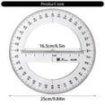 thumbnail image 2 of 25cm Round Protractor Ruler 360 Degree Circles Protractor Full Center Angles Plastic Math Measuring Tool School Supplies, 2 of 8