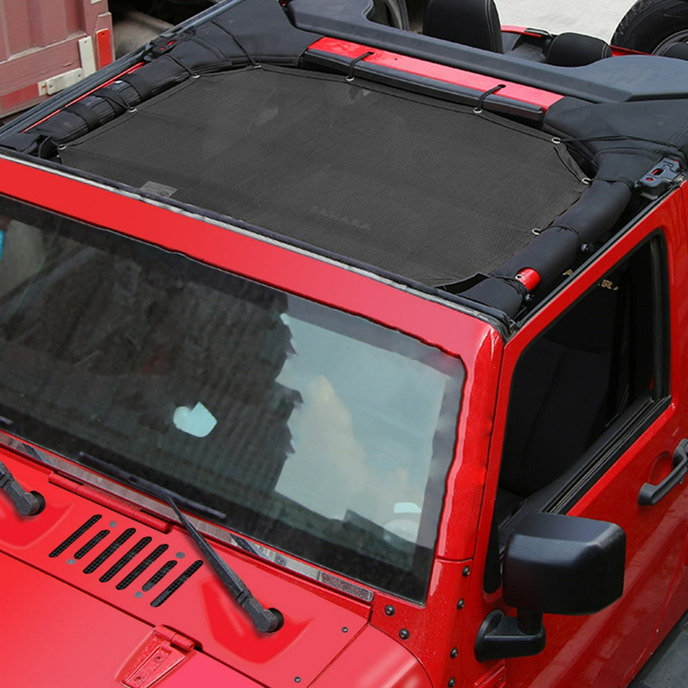 Sun Shade Mesh Sunshade Full Top Cover UV Protection For Jeep Wrangler