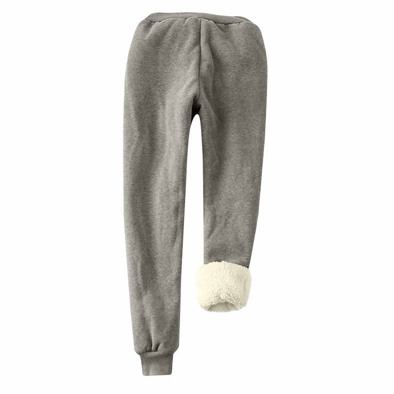 Aboser Winter Fleece Lined Sweatpants Women Butter Soft Thermal Sweat Pants  with Pockets Fashion Drawstring Jogger Pants Fun Print Plush Trousers 