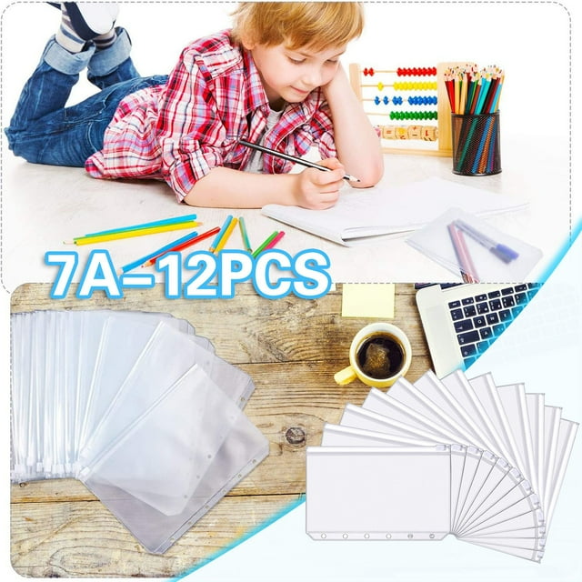 & Craft Stationery A7 Leaf Document Zip Holders Pockets for Loose Stationery Organization Durable A7 Pockets with Zip for Filing and Quick