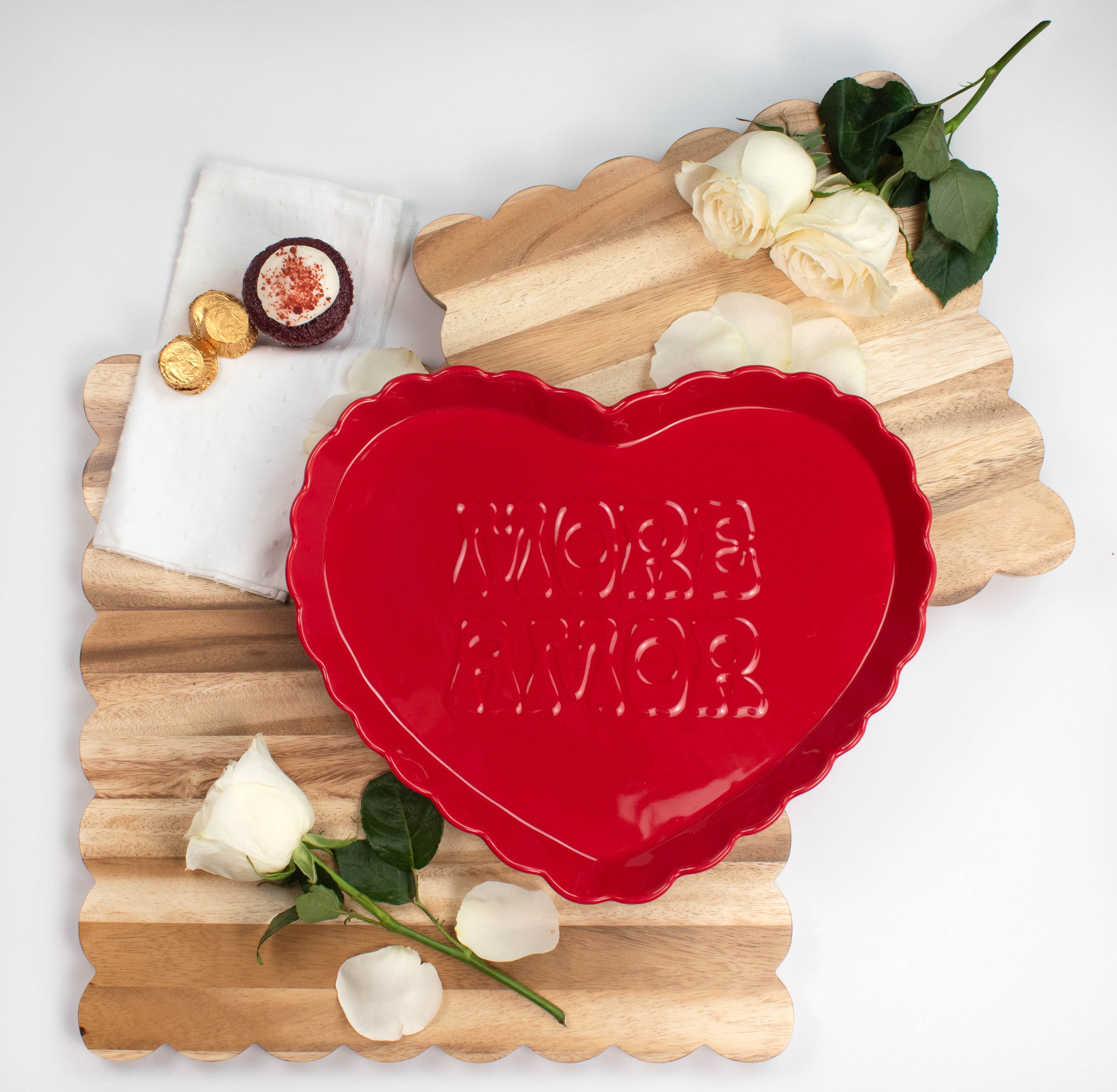 Way to Celebrate 1pk Red Ceramic Heart Serving Tray - Walmart.com