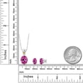 thumbnail image 2 of 925 Sterling Silver Pink Created Sapphire and Yellow Created Sapphire Pendant and Earrings Jewelry Set for Women (7.85 Cttw, Gemstone Birthstone, Oval 11X9MM and 8X6MM with 18 inch Silver Chain), 2 of 3