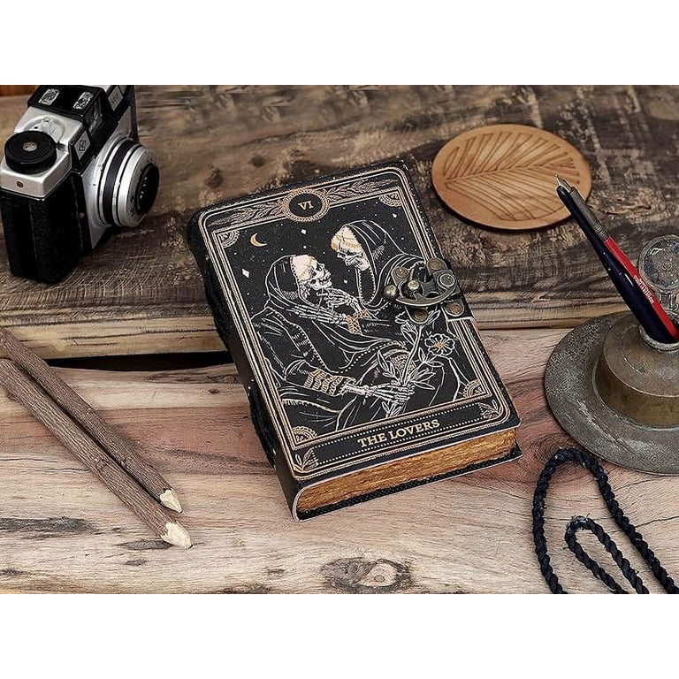 HISTORIA DE UN AMOR レコード 12枚セット Ruzioon Book of Spells Leather Journal, 5x7 Inch, Handmade Gothic