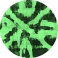 thumbnail image 1 of Ahgly Company Indoor Round Abstract Emerald Green Modern Area Rugs, 3' Round, 1 of 4