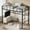 black, variant on Space-Saving Heavy Duty Loft Bed Frame – Twin Size Metal Bed with Arched Guardrail, Safety Ladder, Modern Gold Finish – No Box Spring Needed