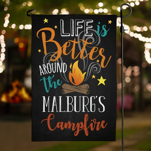Around the Campfire Personalized Garden Flag