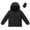 Black, variant on Girls Hooded Puffer Jacket, Packable Full Zip Regular Fit Solid Color Long Sleeve Warm Winter Outerwear Coat for Kids Hot Pink Size 7-8