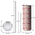 thumbnail image 5 of 20oz Pink Cow Cherry Pattern Skinny Tumblers Stainless Steel Tumbler with Lid and Straw,Vacuum Insulated Double Wall Travel Tumbler Cups with Cleaning Brush for Coffee,Tea, 5 of 6