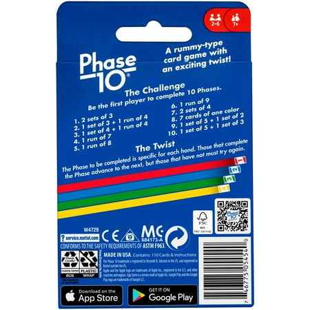 Phase 10 Card Game, Family Game for Adults & Kids, Challenging & Exciting Rummy-Style Play