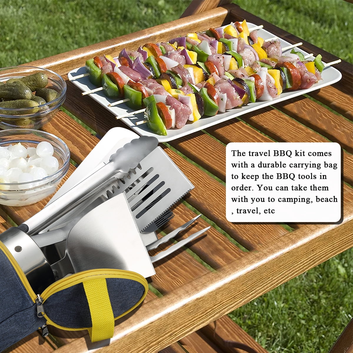 ReaNea Silver Barbecue Set of 10 Stainless Steel Grill Tool Set for All Grill Types and Dishwasher Safe