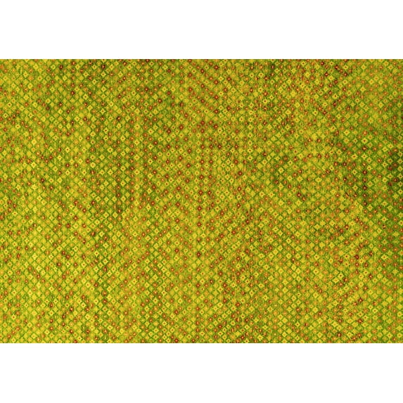 Ahgly Company Machine Washable Indoor Rectangle Abstract Yellow Modern Area Rugs, 2' x 5'