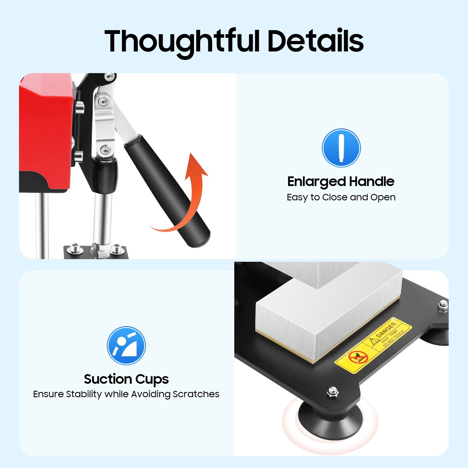 Manual Heat Press Machine Dual Heating Plates High Pressure Hot Press Stamping Machine 900W Hot Embossing Machine 0~400℉ for PU Leather, Plastic Particles, Dried Flower and Plant