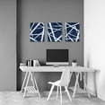 thumbnail image 2 of Blue Abstract Wall Art Navy Blue Bathroom Decor Blue Pictures Wall Decor Modern Home Decor Geometric Canvas Wall Art Framed 12x16inchx3 Piece (Navy Blue), 2 of 6